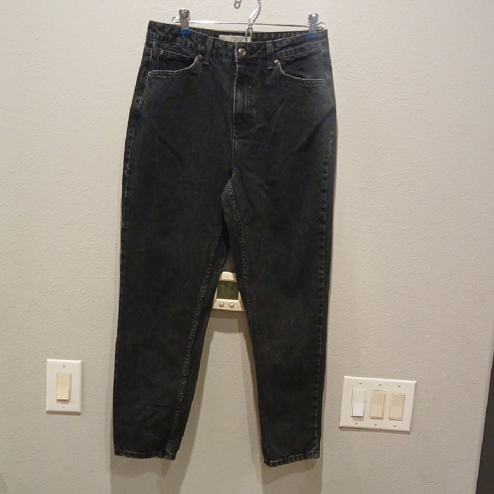 Topshop Moto Black Mom Jeans 30w L30